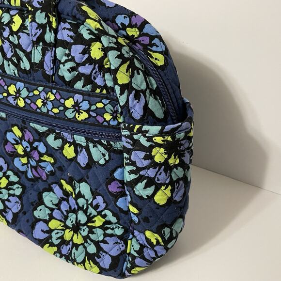 Vera Bradley Indigo Pop Vibrant Blue Flowers Quilted Diaper Bag Washable Tote - Picture 5 of 7
